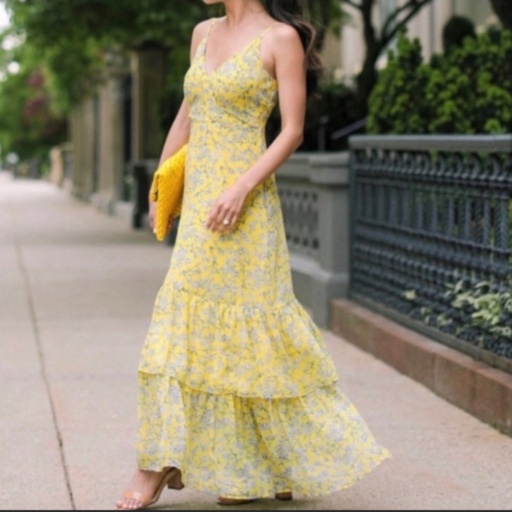 Banana Republic Yellow floral maxi dress